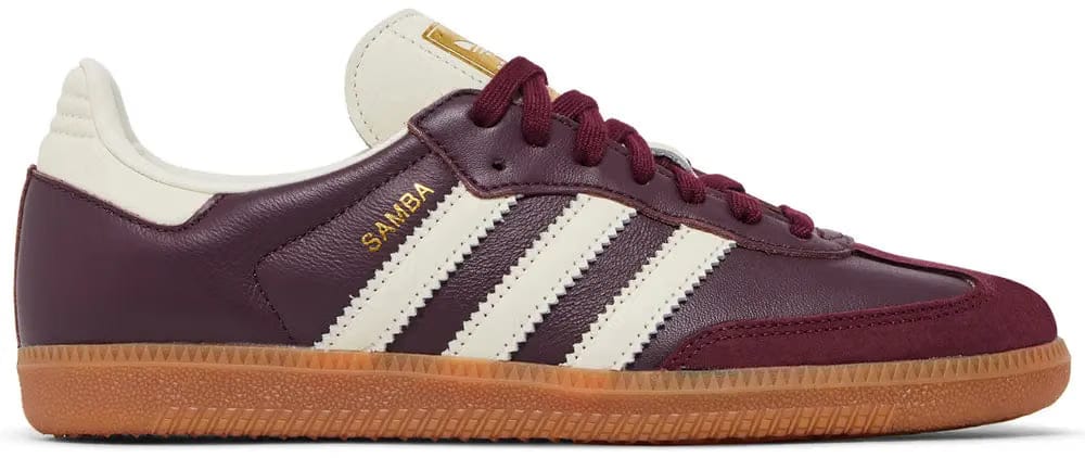 Adidas Samba OG Maroon Gold Metallic (W)