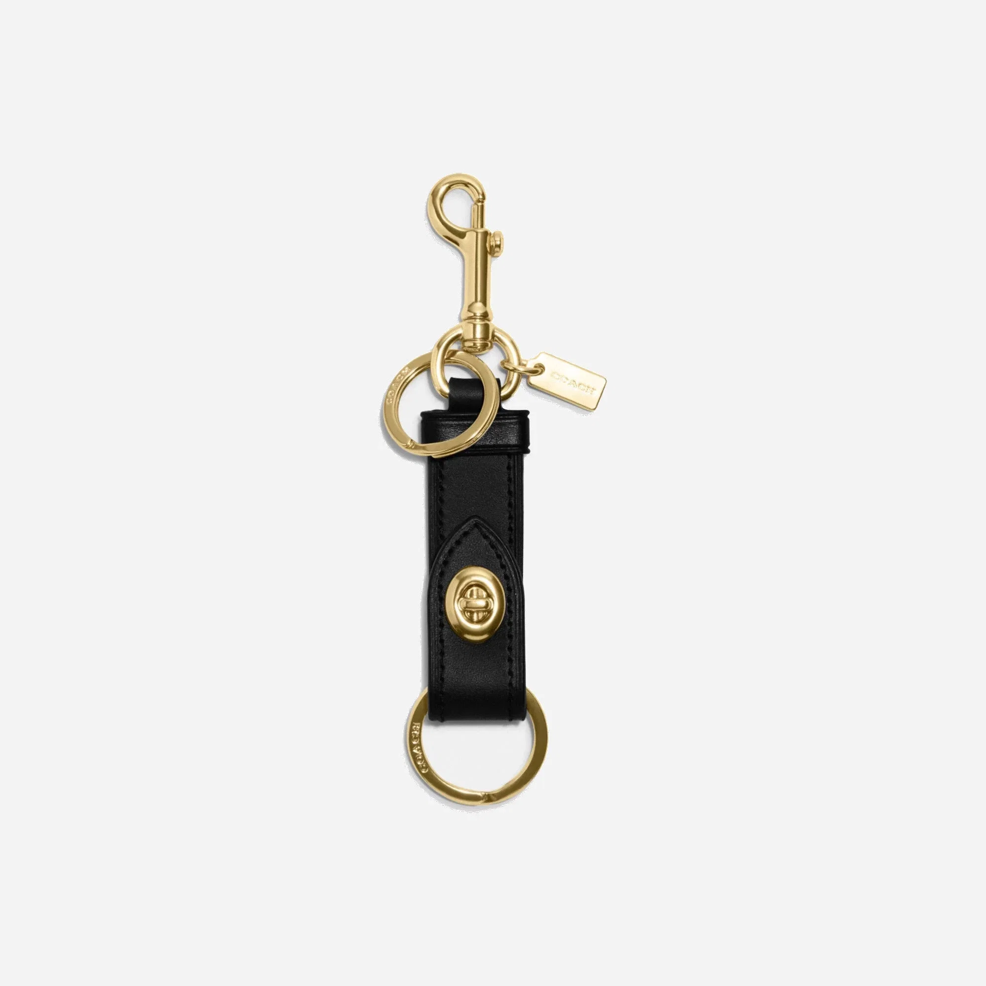Coach Trigger Snap Bag Charm Gold Black