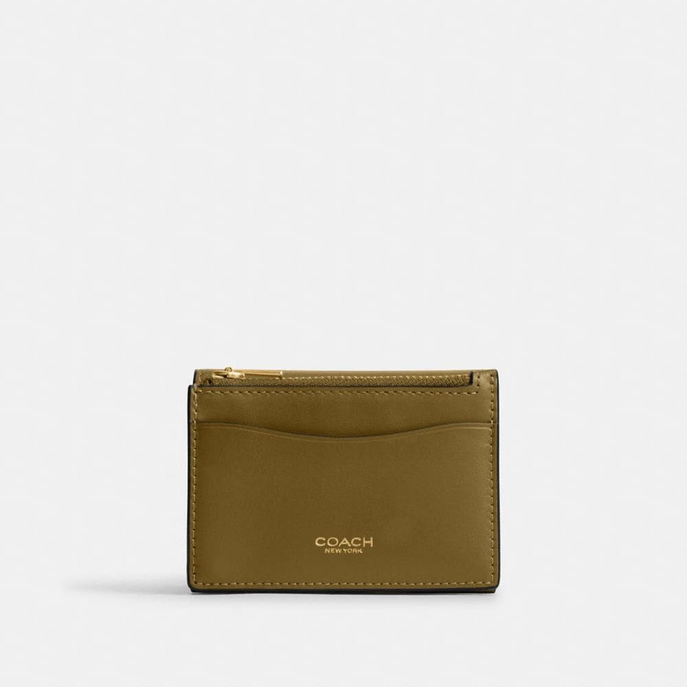 Coach Essential Card Holder Wallet Brass Muted Olive