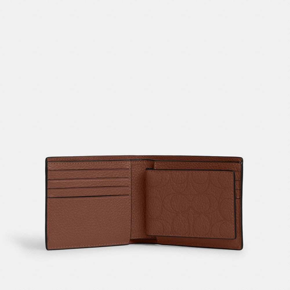 Coach 3 In 1 Wallet In Signature Leather Vintage Brown