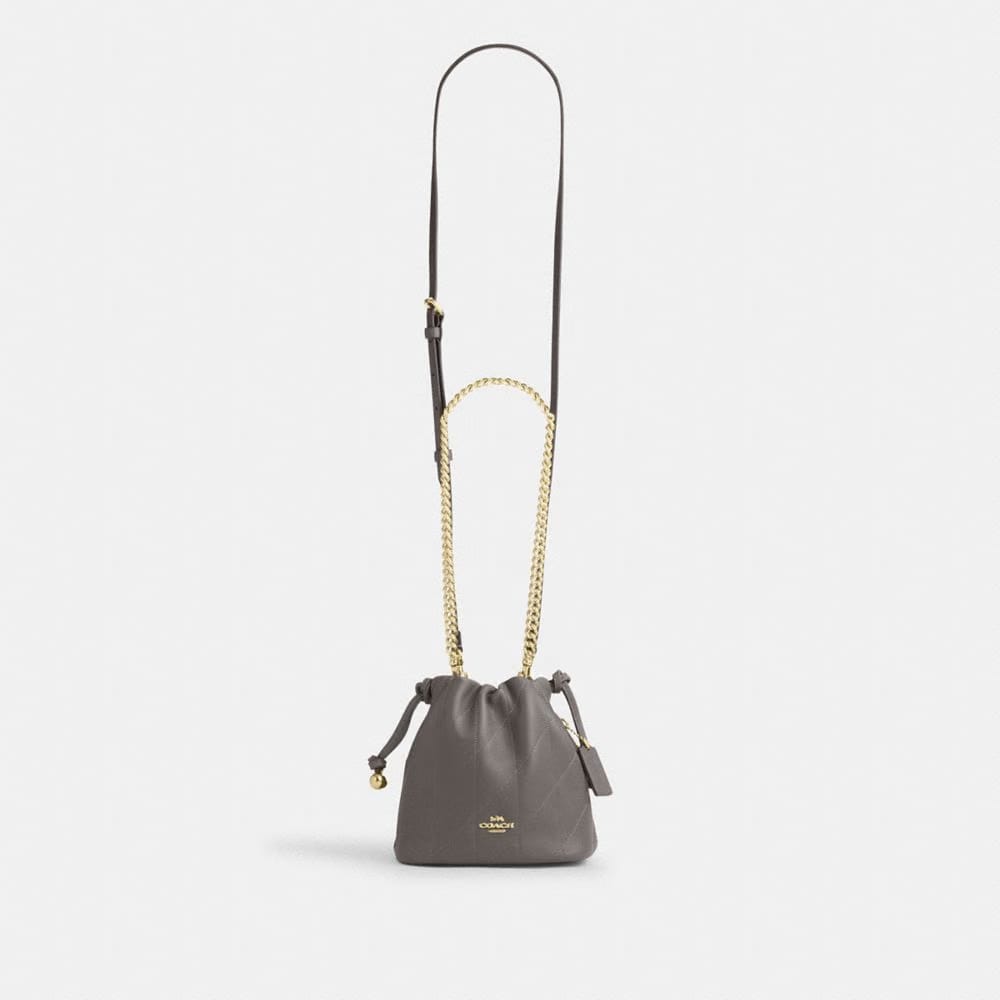 Coach Faye Mini Drawstring Bag With Quilting Gold Slate