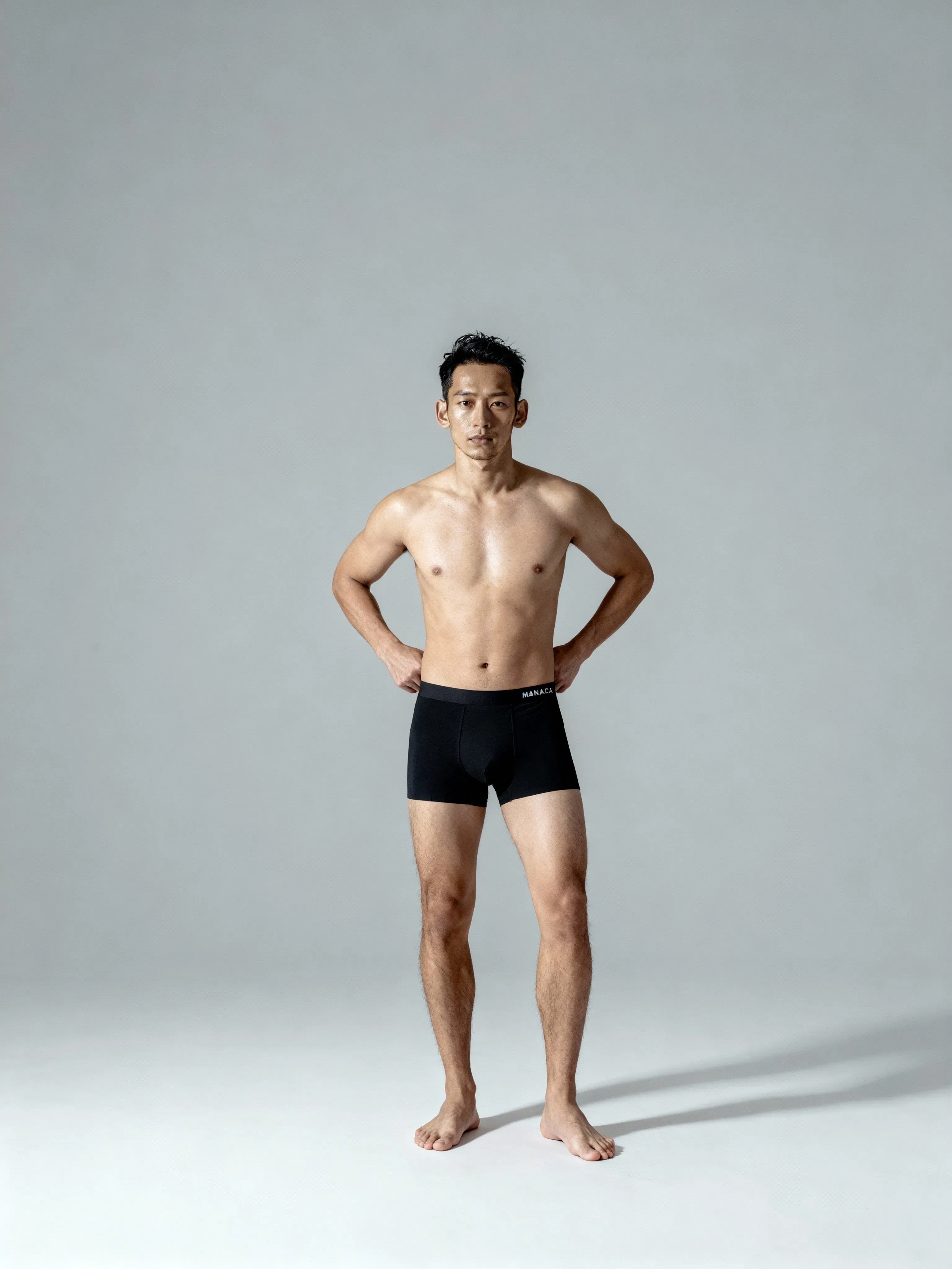 Men V Walks Black Solid Luxury Elastic Trunk by Manaca