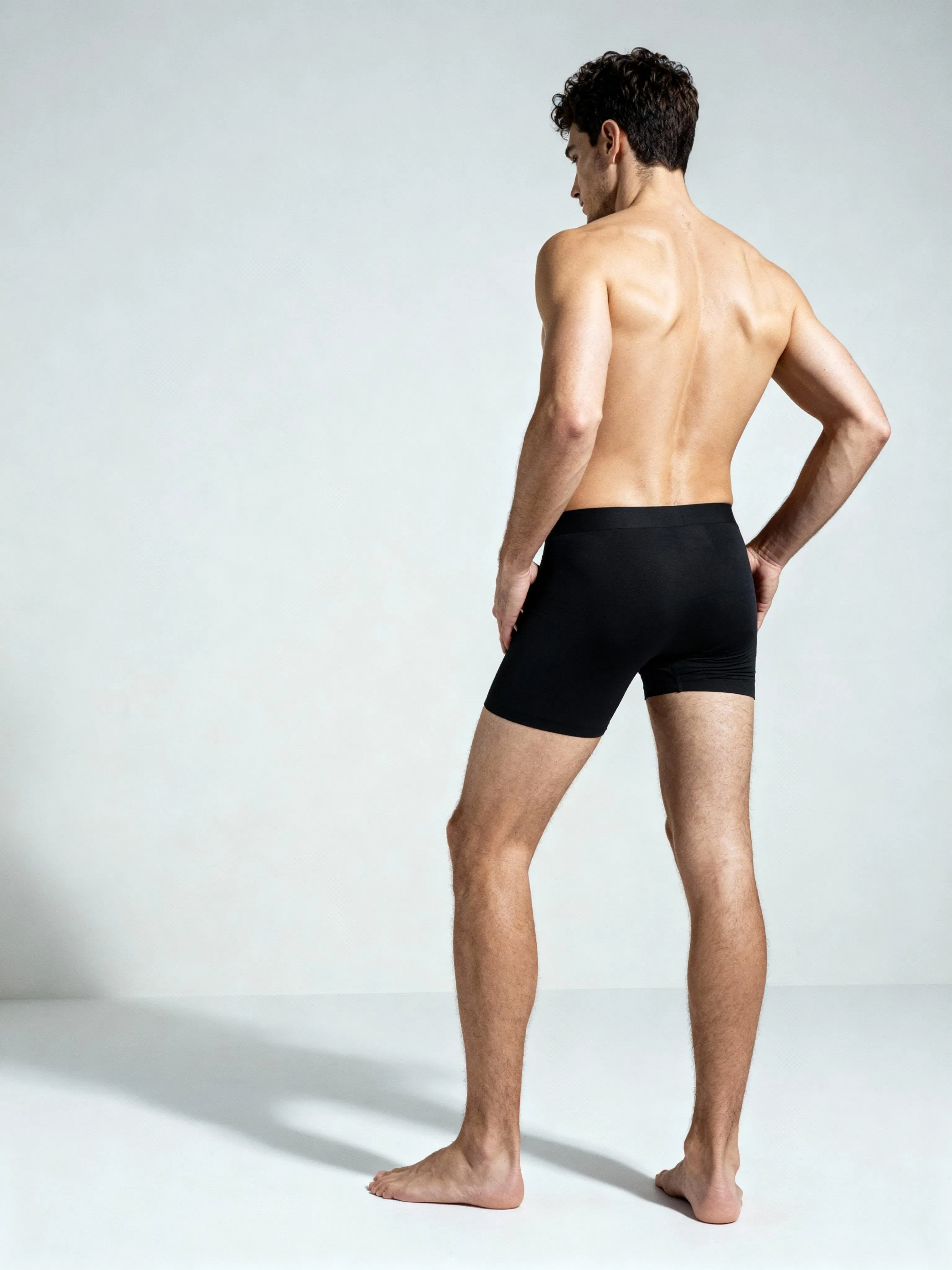 Men V Walks Black Solid Luxury Elastic Trunk by Manaca