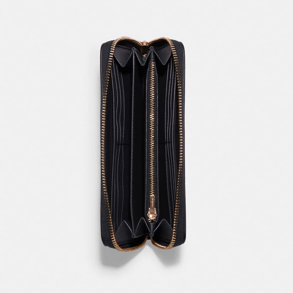 Coach Long Zip Around Wallet Gold Midnight