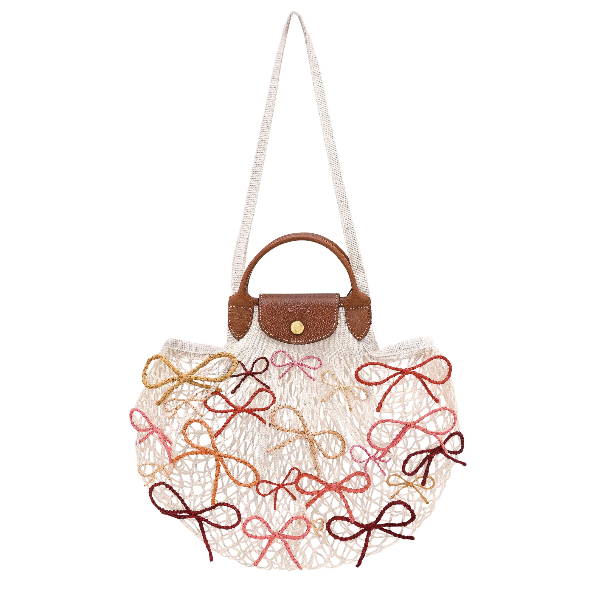 Longchamp Le Pliage Collection L Mesh bag Ecru