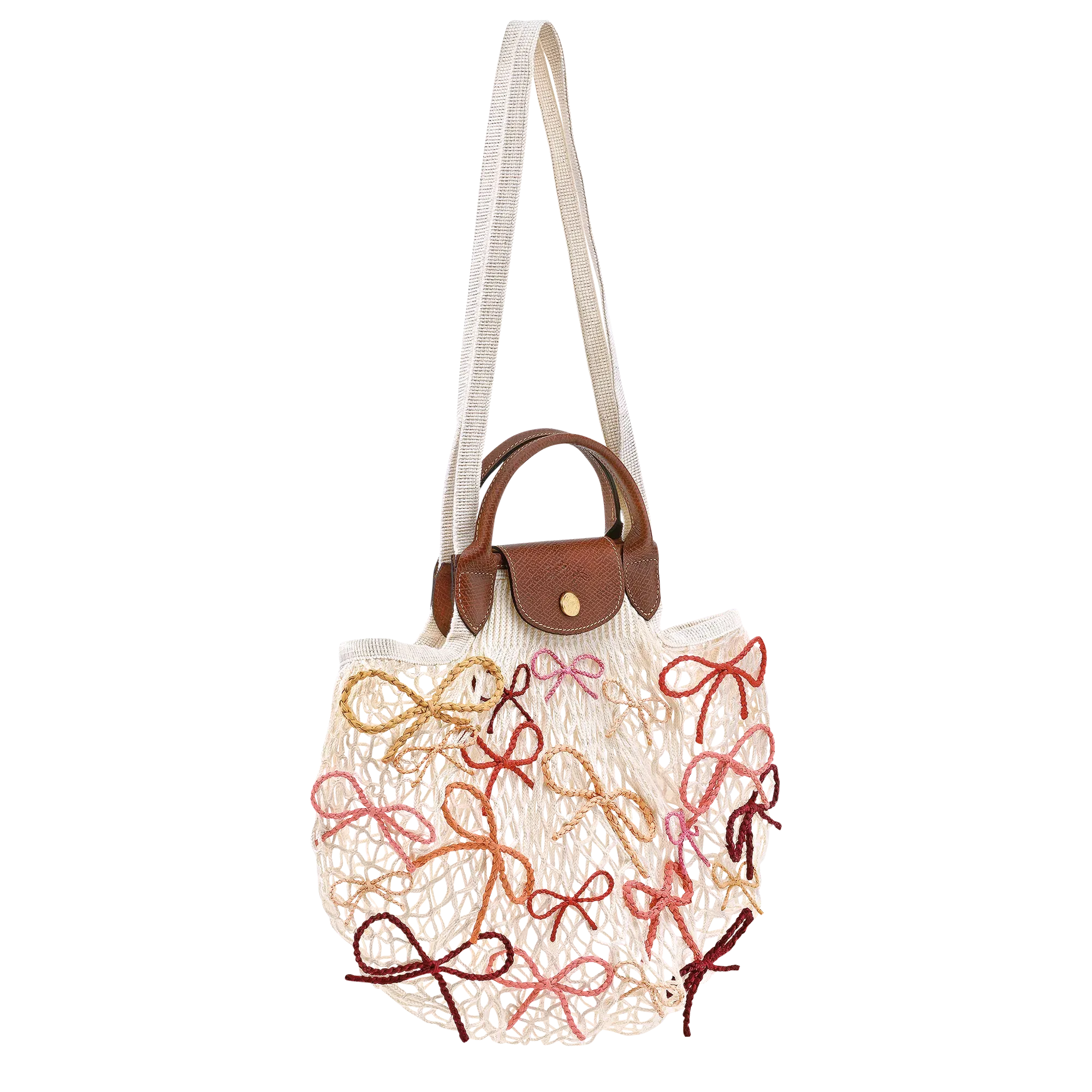 Longchamp Le Pliage Collection L Mesh bag Ecru