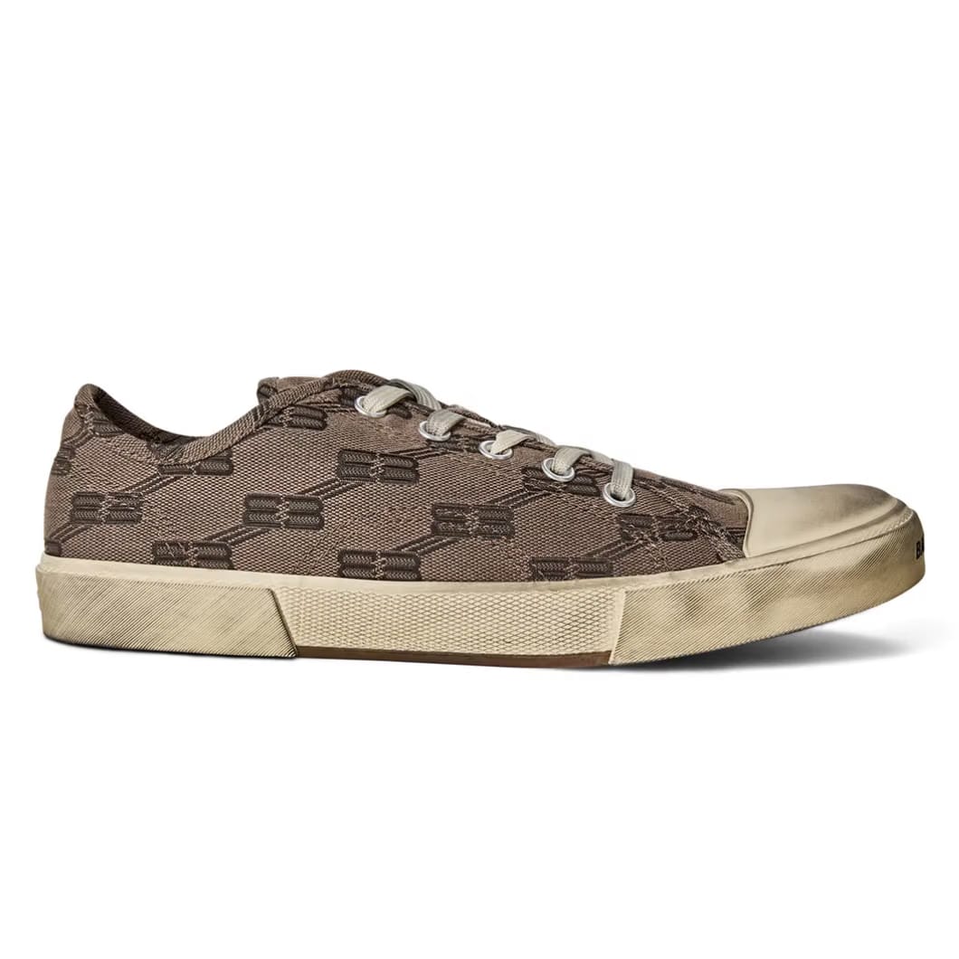 BALENCIAGA  Paris Monogram Low Trainers grey/brown