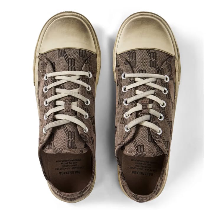 BALENCIAGA  Paris Monogram Low Trainers grey/brown