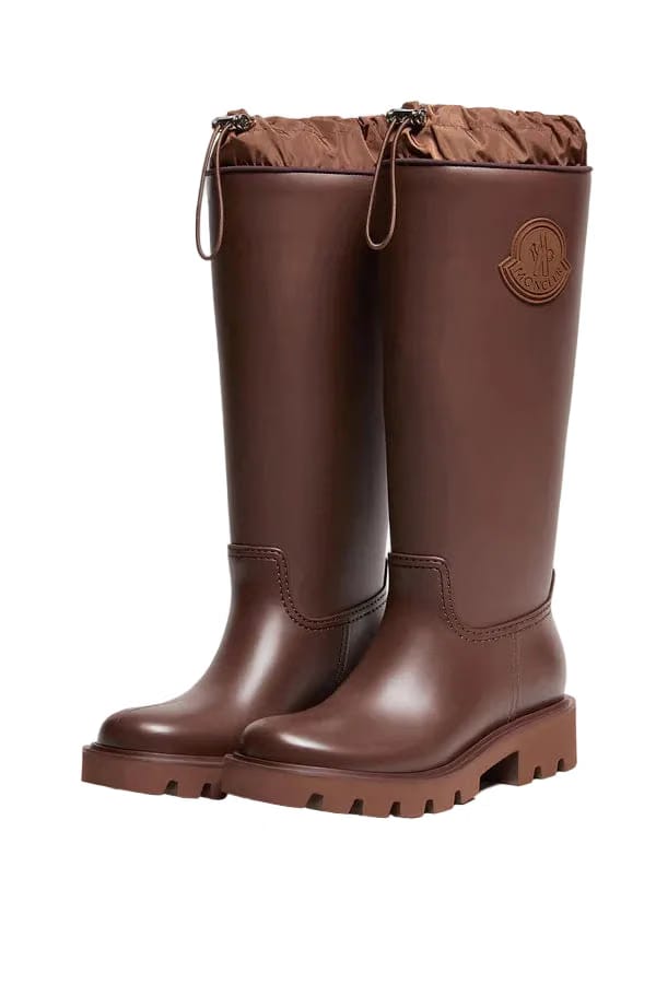 Moncler Kickstream High Rain Boots Brown