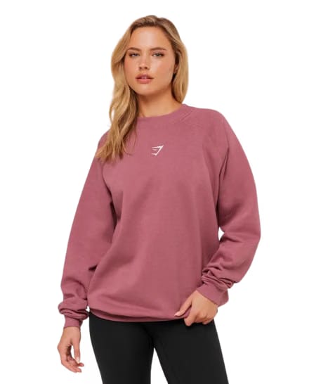 Women's Gymshark Training Oversized Fleece Sweatshirt Reset Pink