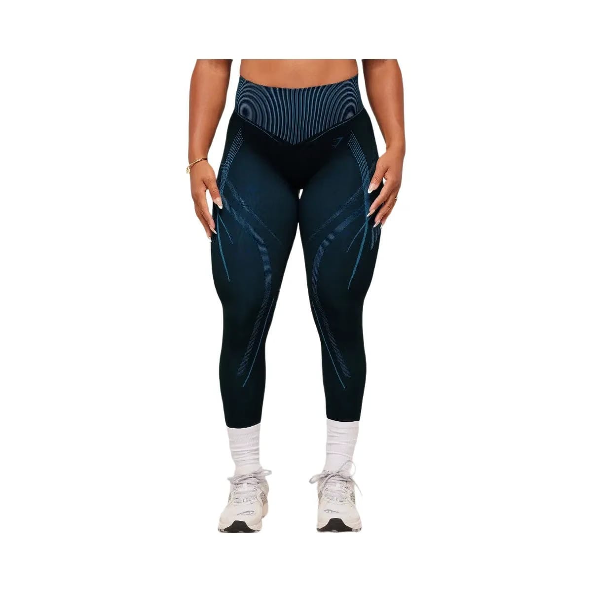 Gymshark x Analis Seamless Leggings - Midnight Blue/Lats Blue