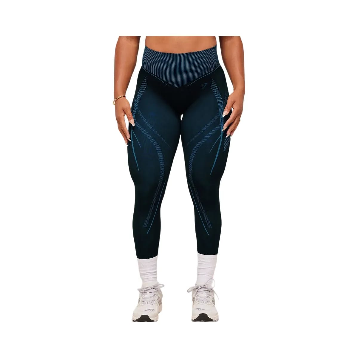 Gymshark x Analis Seamless Leggings - Midnight Blue/Lats Blue