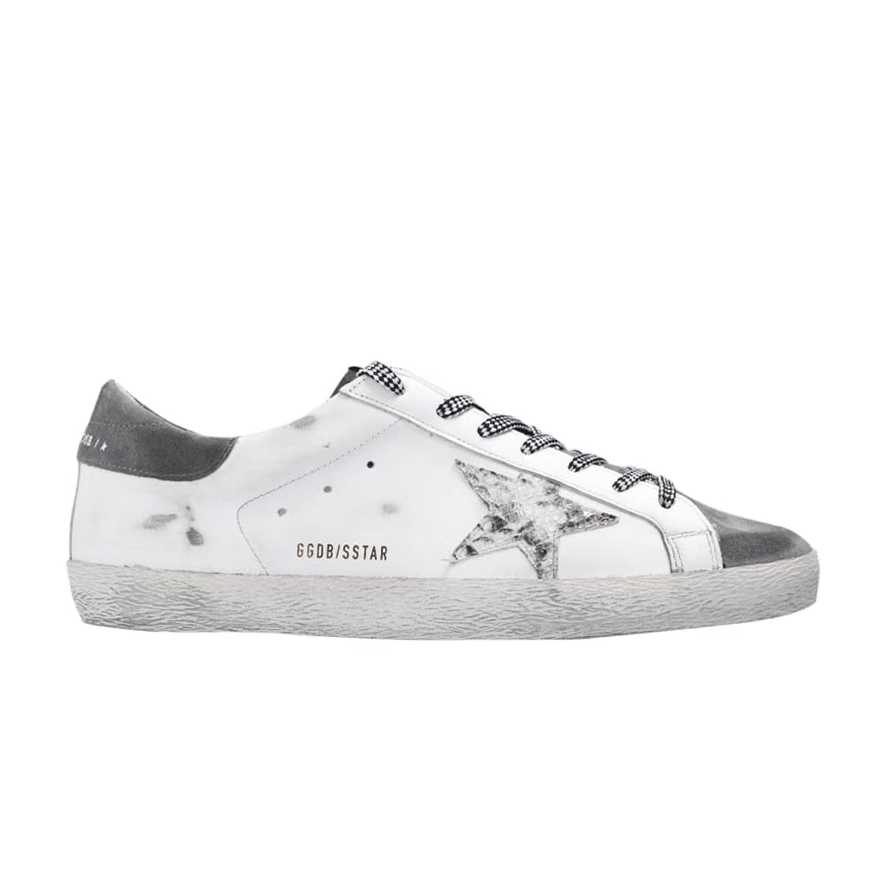 Golden Goose Superstar White Grey Python
