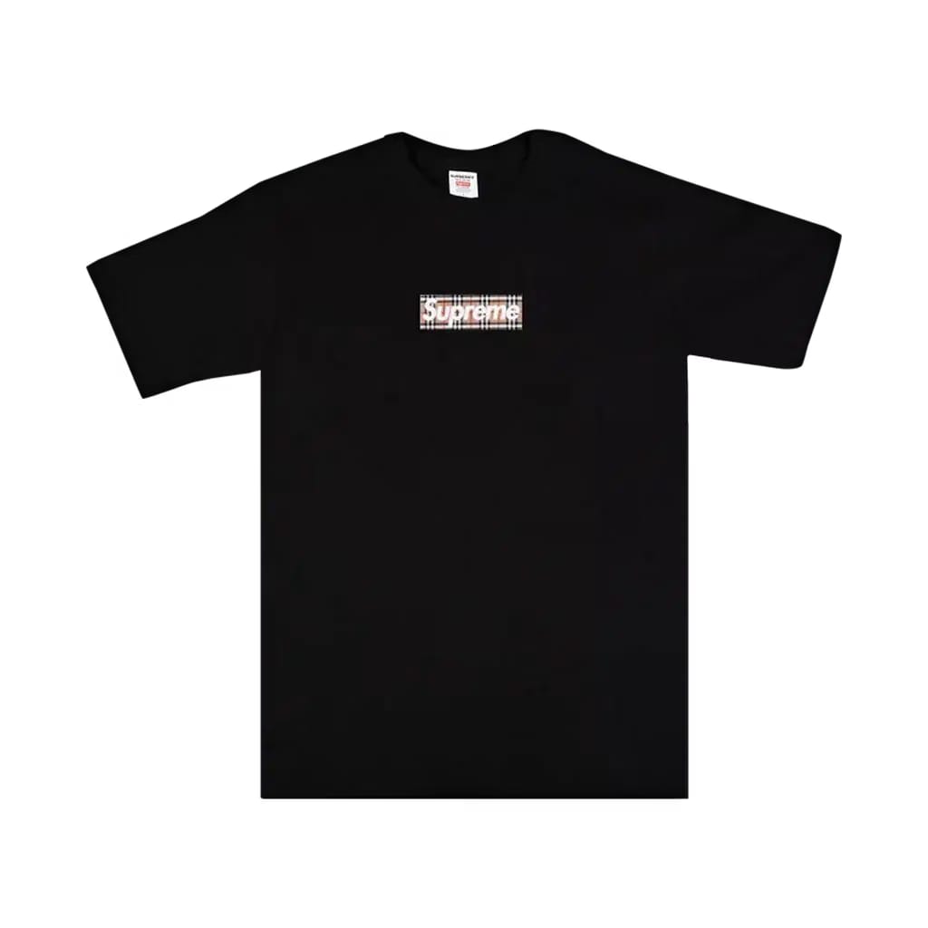 Supreme x Burberry Box Logo Black T-Shirt