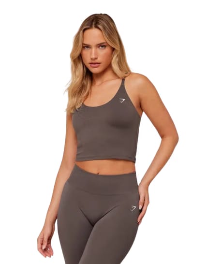 Women's Gymshark Training Cami Tank With Shelf Cool Brown