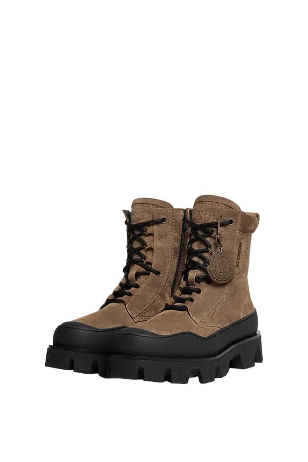 Moncler Peak Path Suede Lace-Up Boots Dark Brown