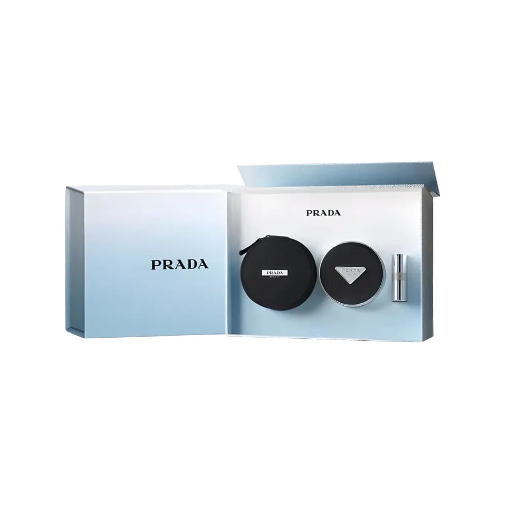 Prada 2026 New Year Limited Edition Nylon Cushion Foundation Clean Blue Makeup Gift Set