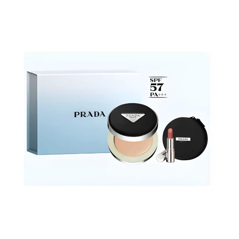 Prada 2026 New Year Limited Edition Nylon Cushion Foundation Clean Blue Makeup Gift Set