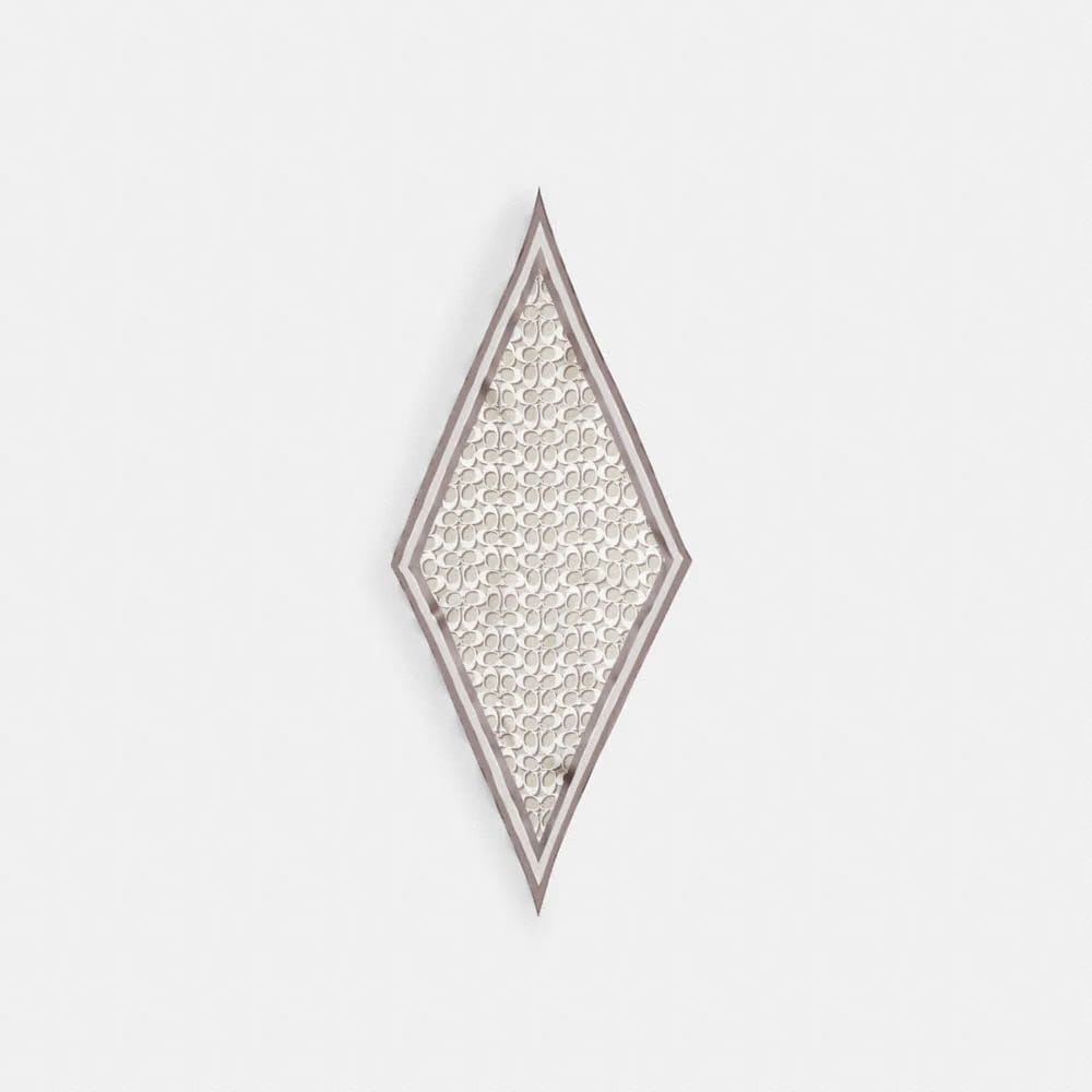 Coach Signature Silk Diamond Scarf Bone