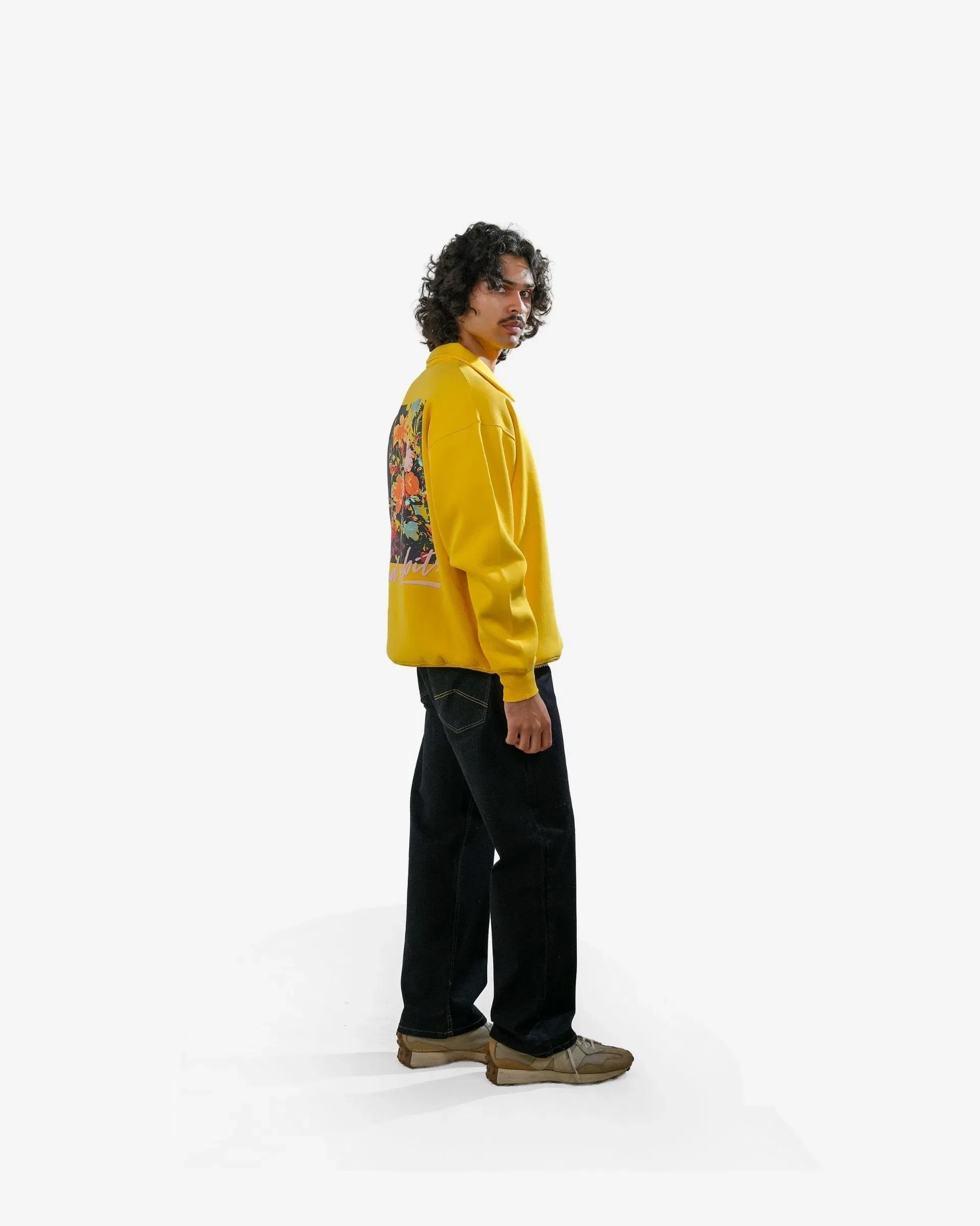 Bad Habits - Yellow Printed Oversized Zipper