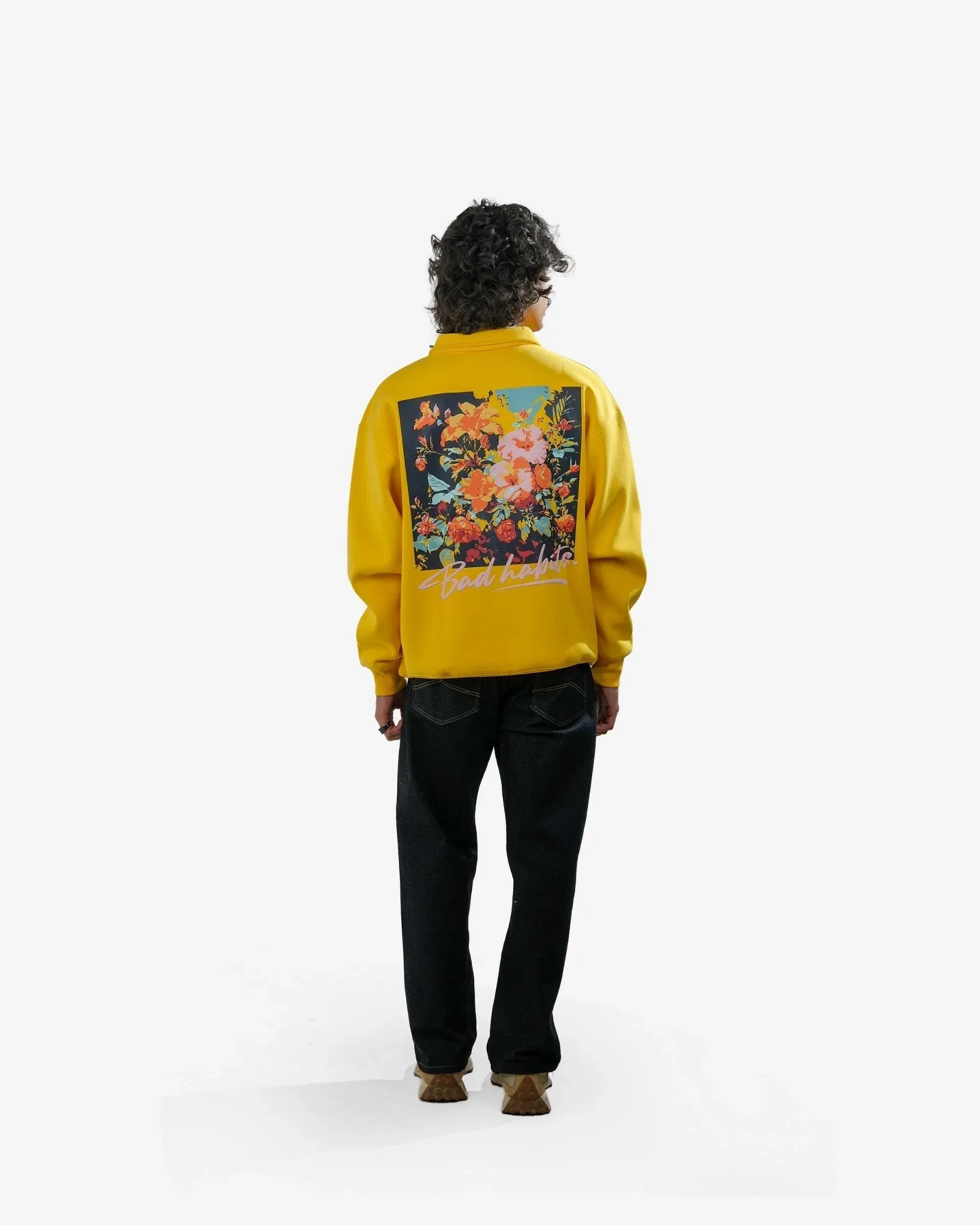 Bad Habits - Yellow Printed Oversized Zipper