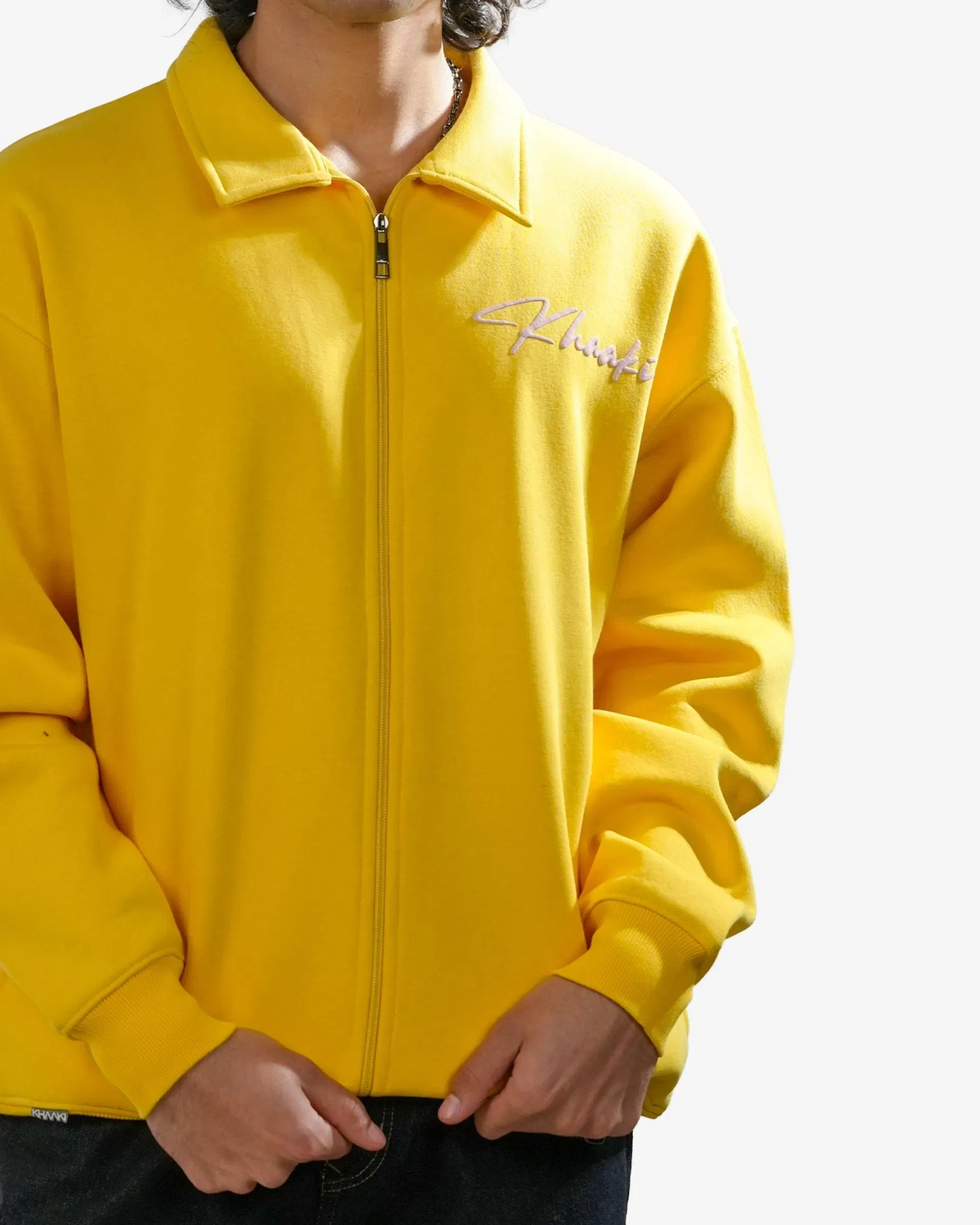 Bad Habits - Yellow Printed Oversized Zipper