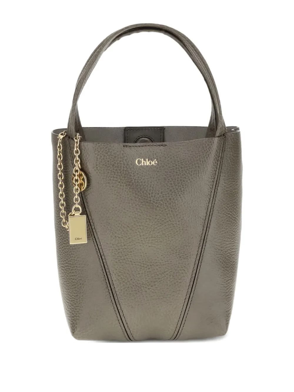 leather chain-detail shoulder bag