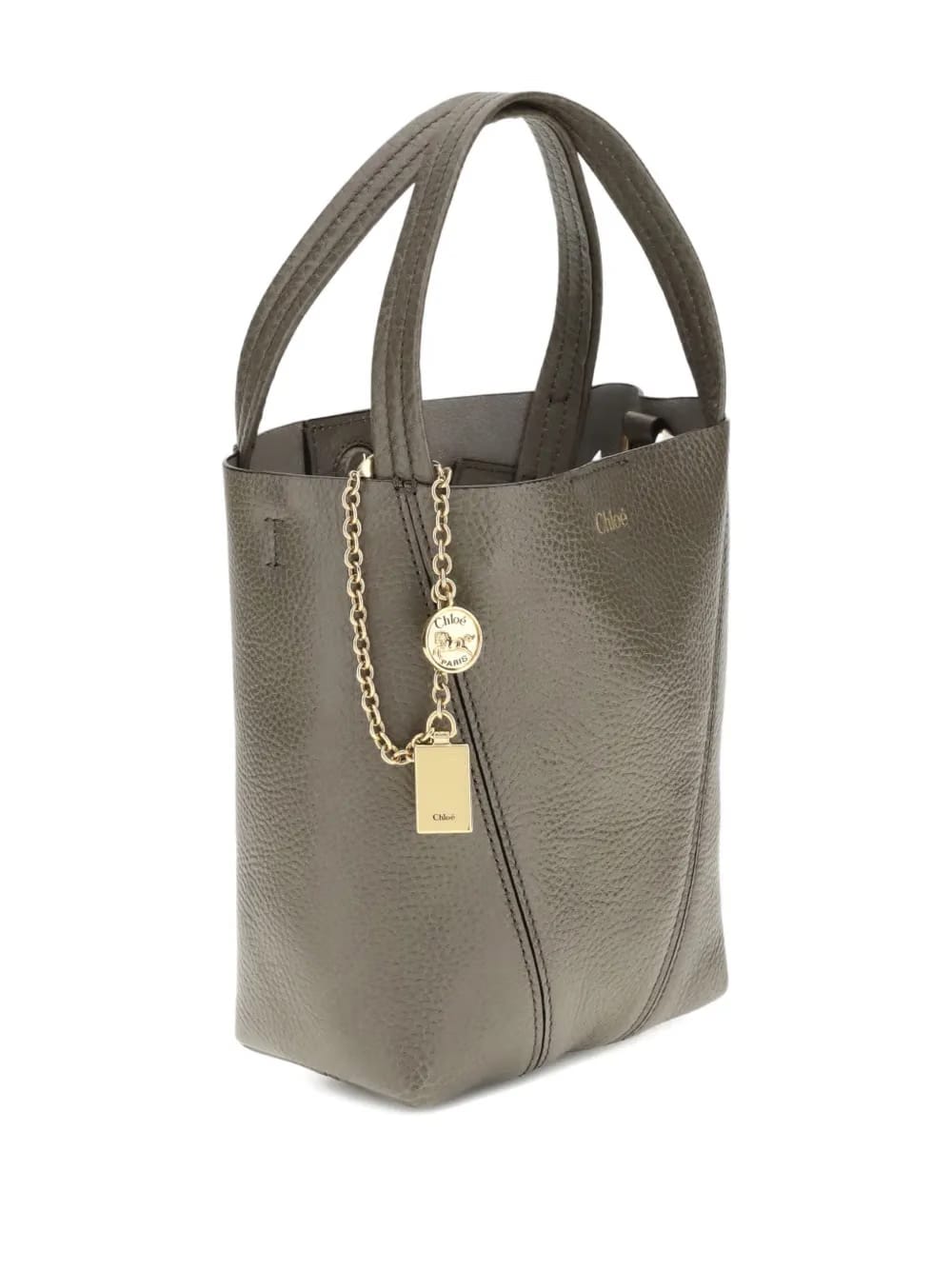 leather chain-detail shoulder bag