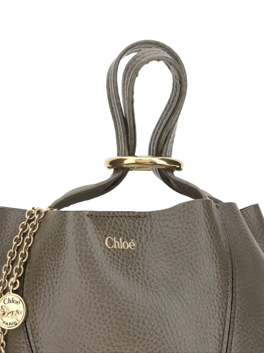 leather chain-detail shoulder bag