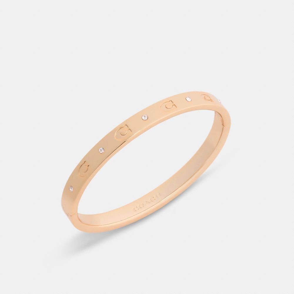 Coach Repeated C Hinged Bangle Rose Gold