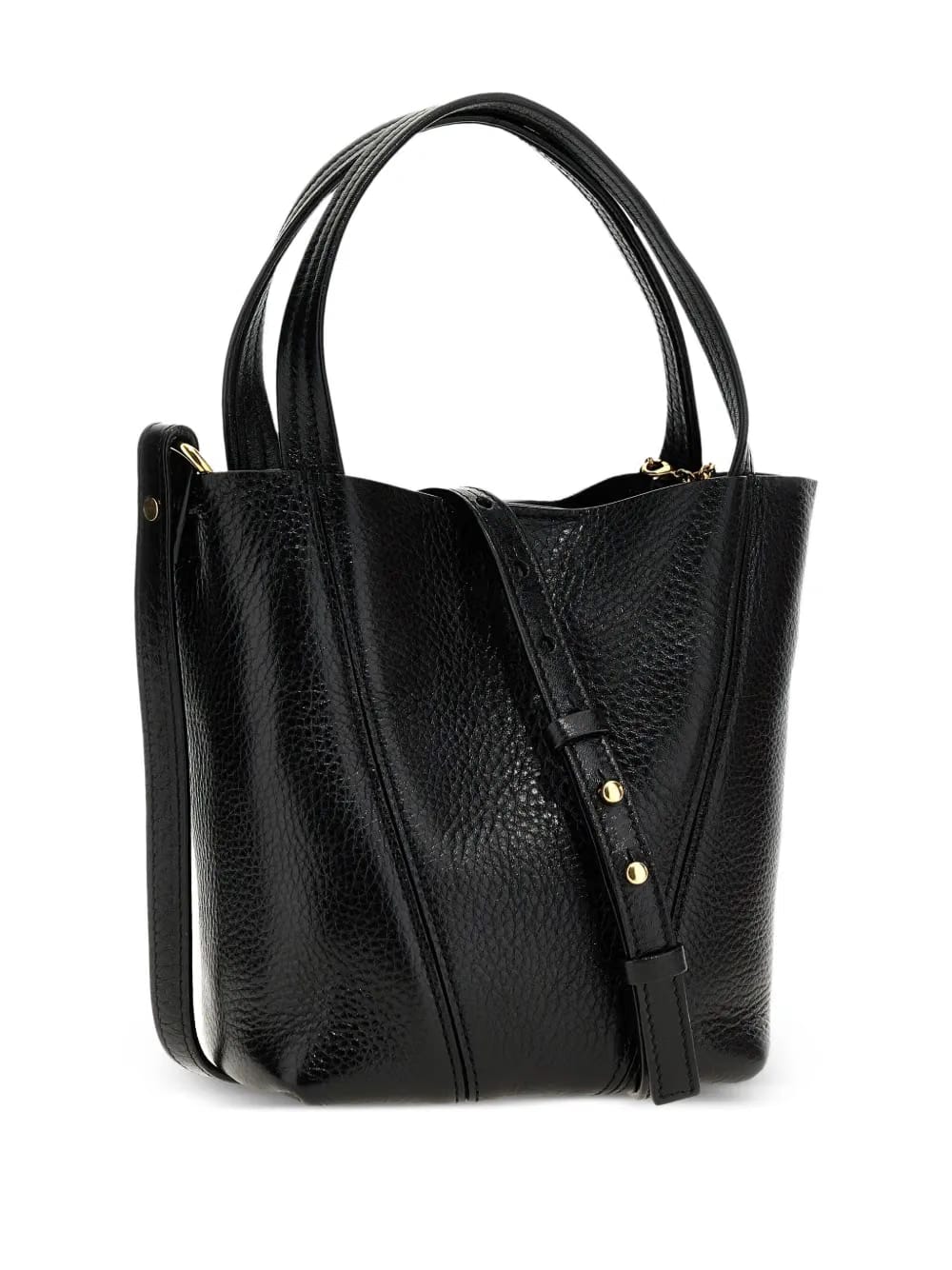 leather-trimmed chain-detail shoulder bag