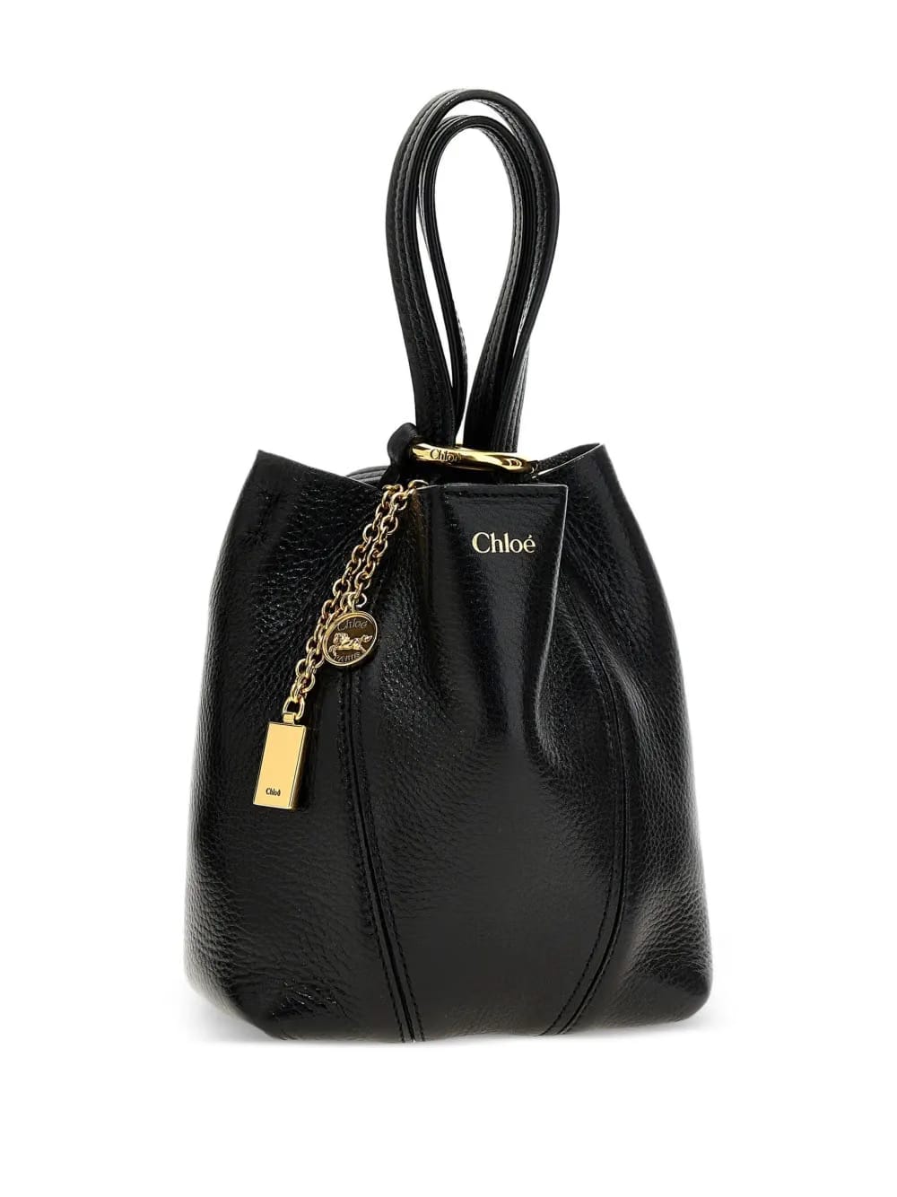 leather-trimmed chain-detail shoulder bag