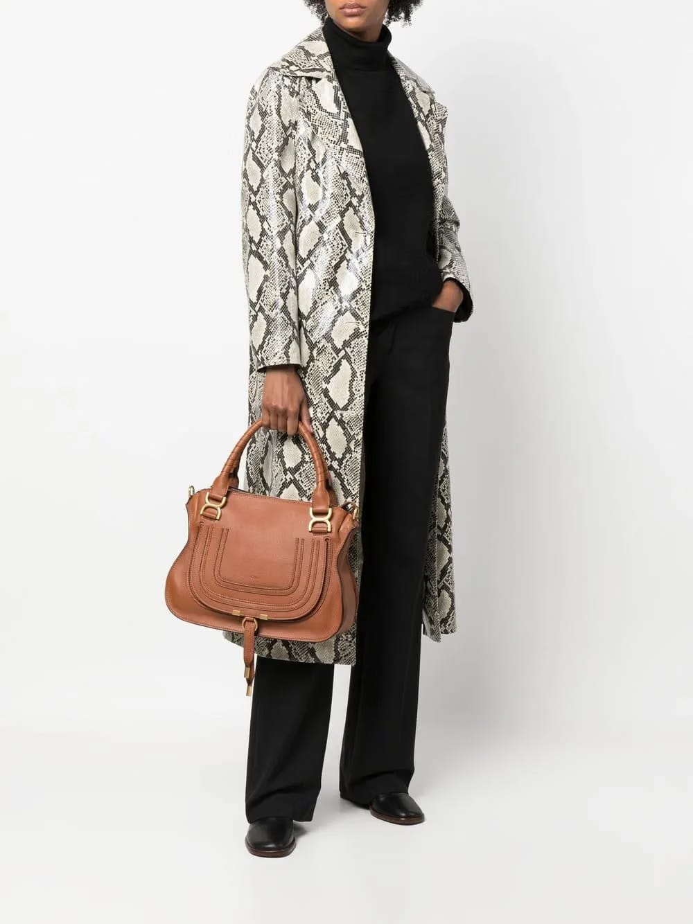 Marcie grained-leather tote bag