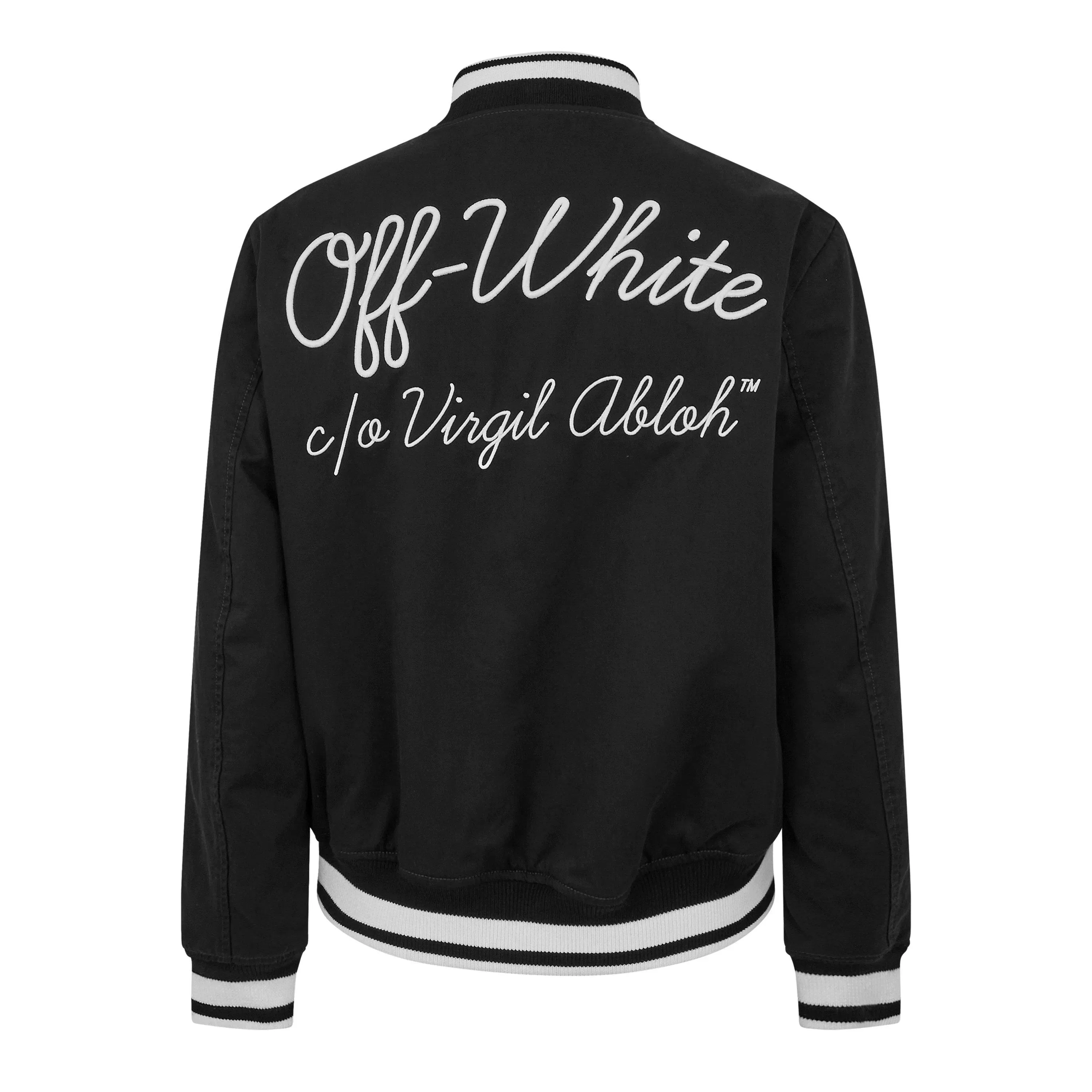 Script Cotton Long Sleeve Varsity Jacket