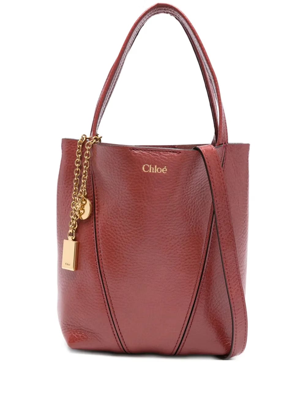 small Spin leather-trimmed chain-detail tote bag