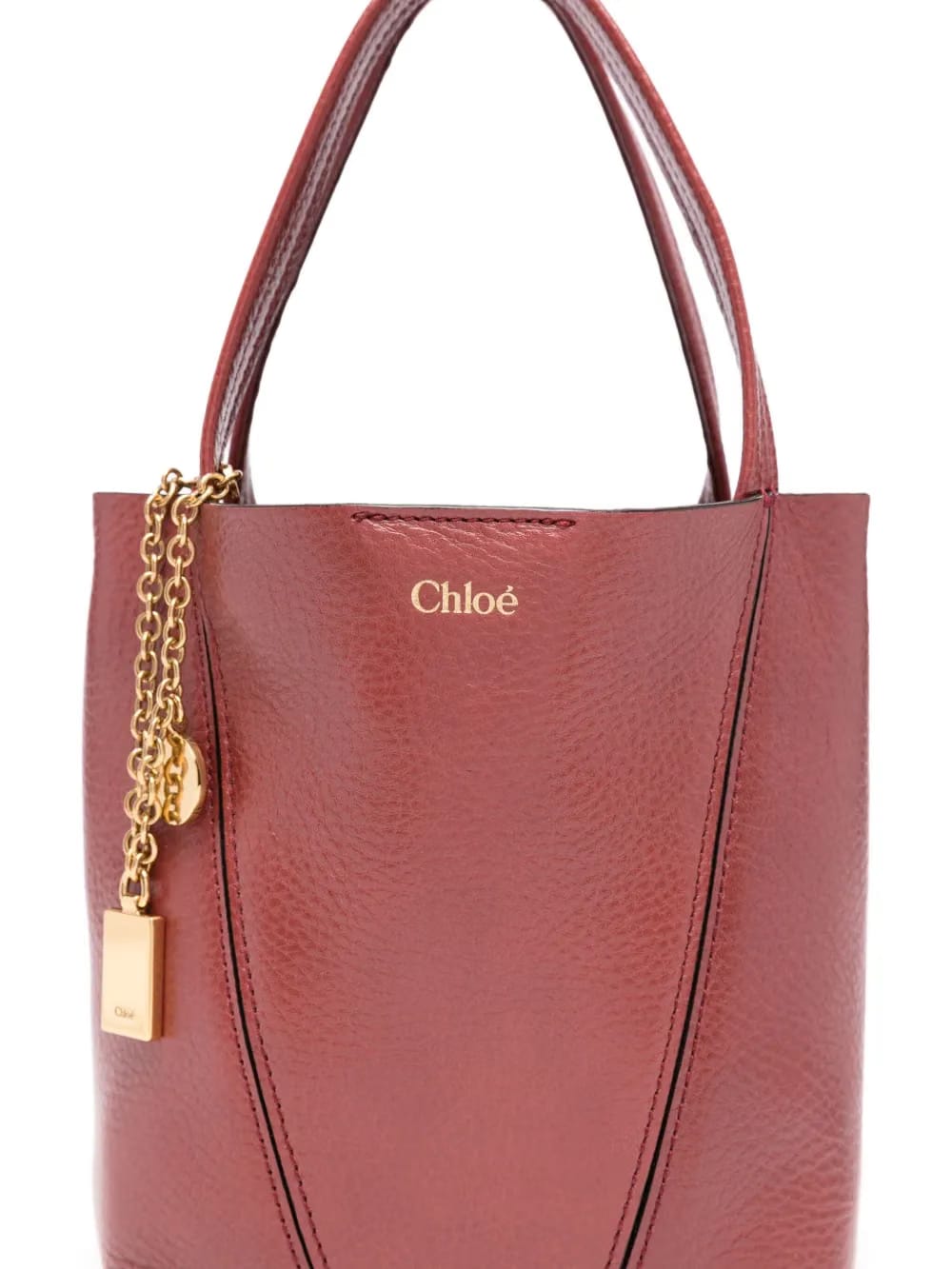 small Spin leather-trimmed chain-detail tote bag