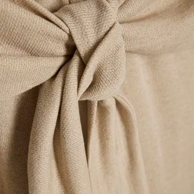 Beige Tie Waist Trousers