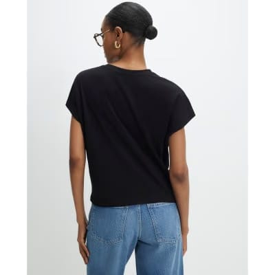 Black Short Sleeve Twist Front T-shirt