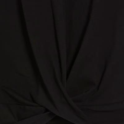 Black Short Sleeve Twist Front T-shirt