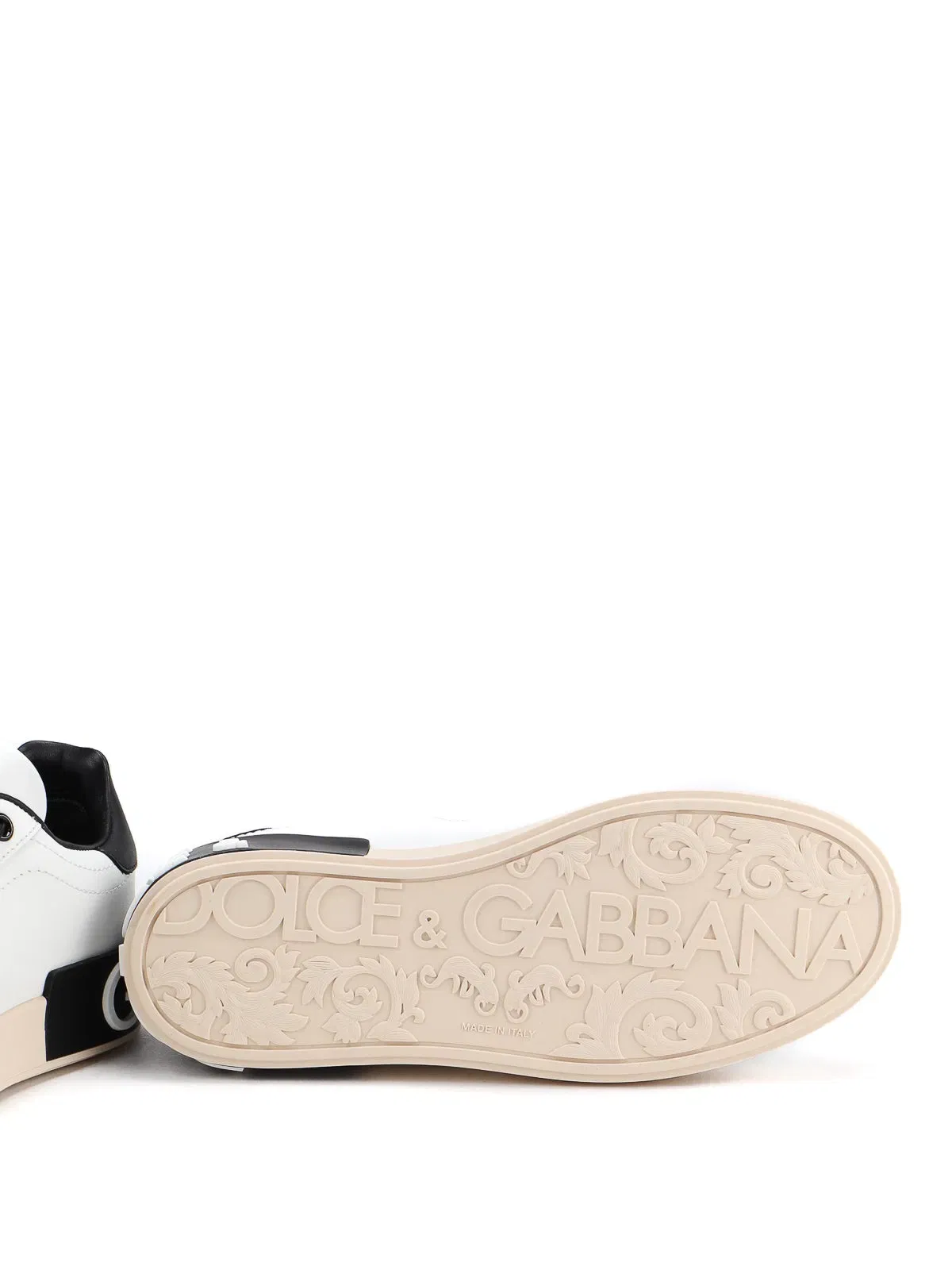 Luxury White Leather DG Logo Low-Top Sneakers