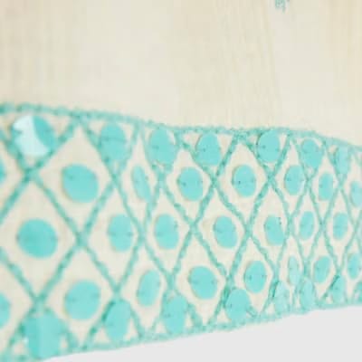 Cream Sequin Embellished Shorts