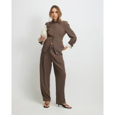Brown Tailored Shacket