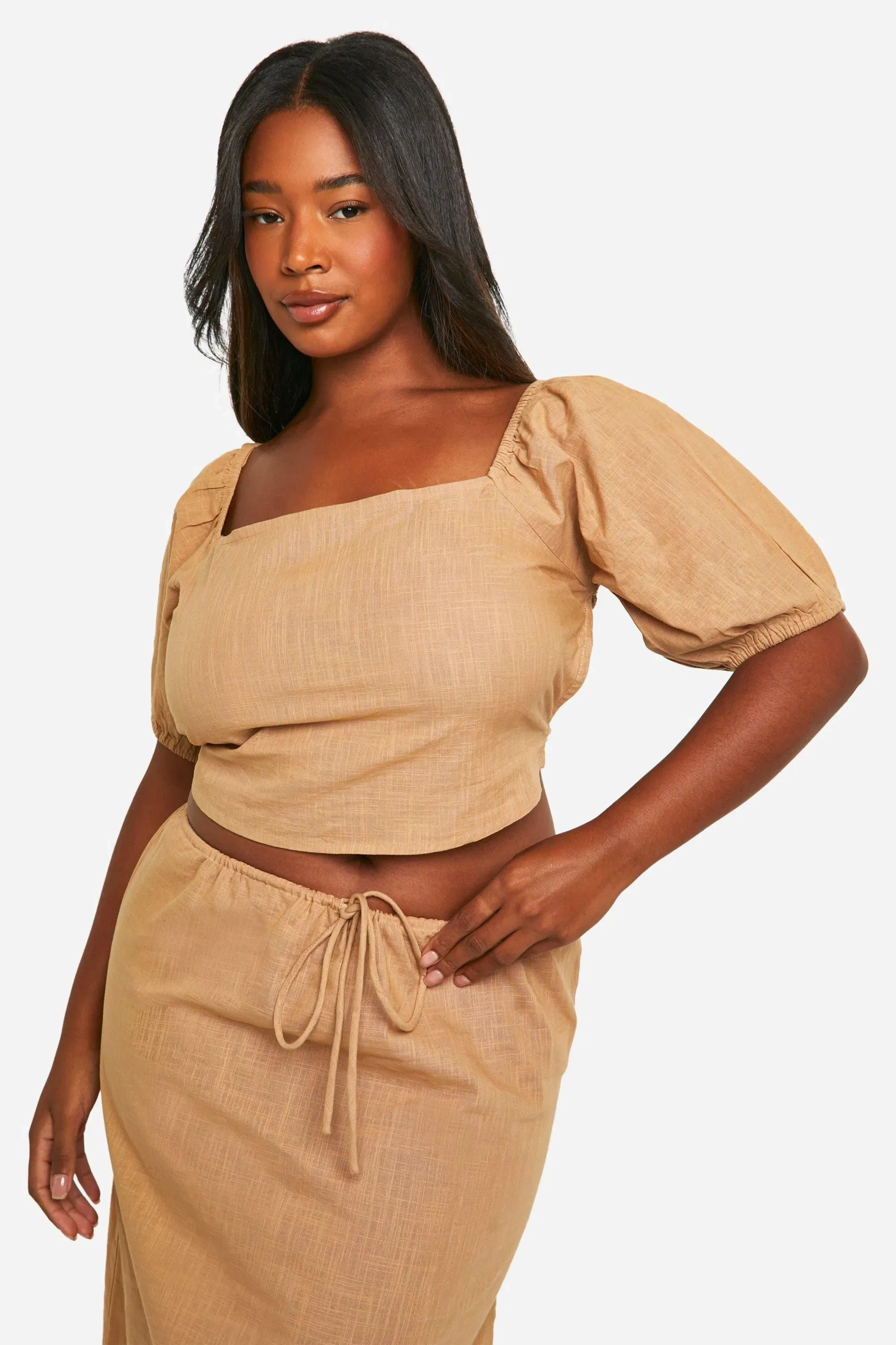 Plus Tie Back Detail Milkmaid Top