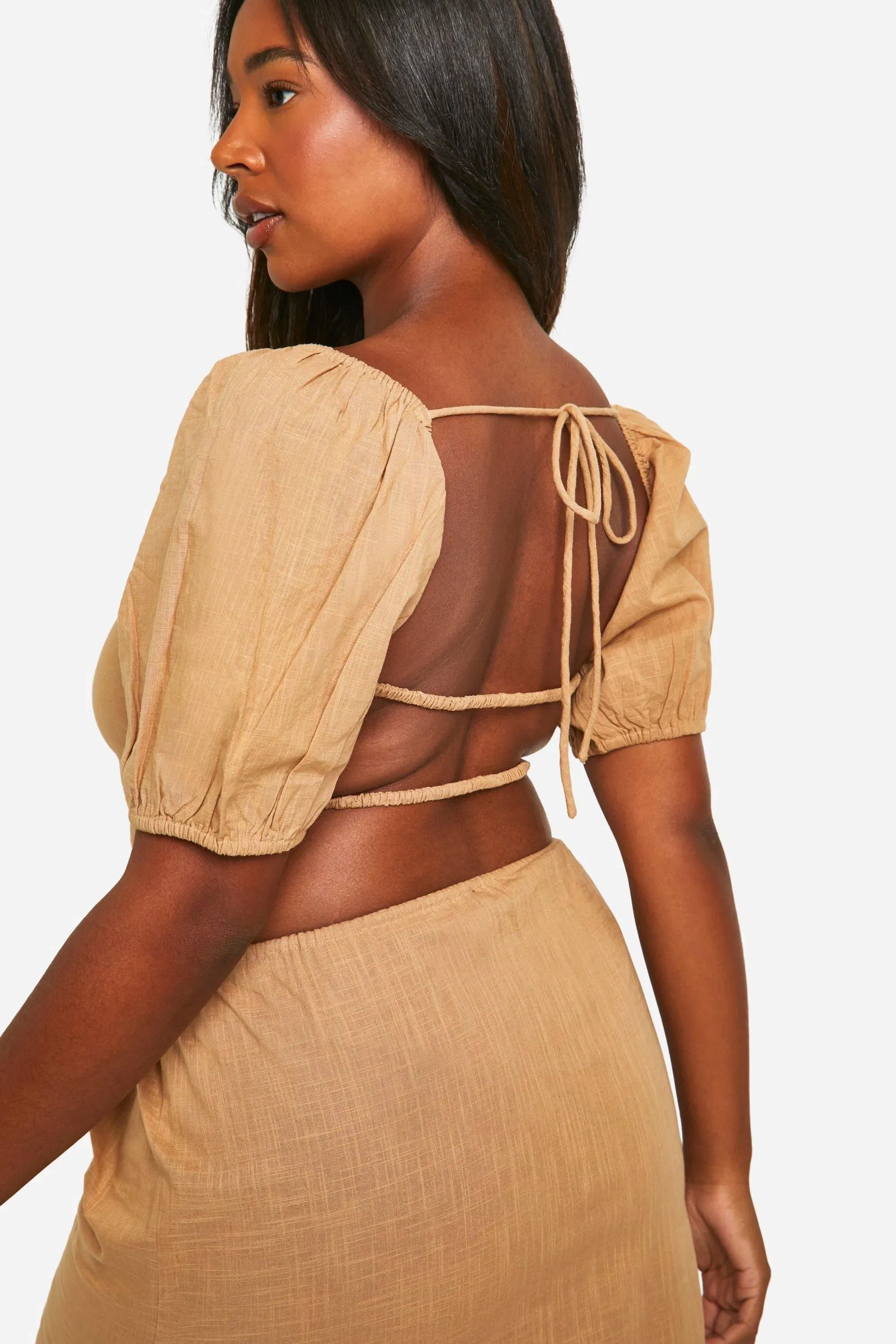 Plus Tie Back Detail Milkmaid Top