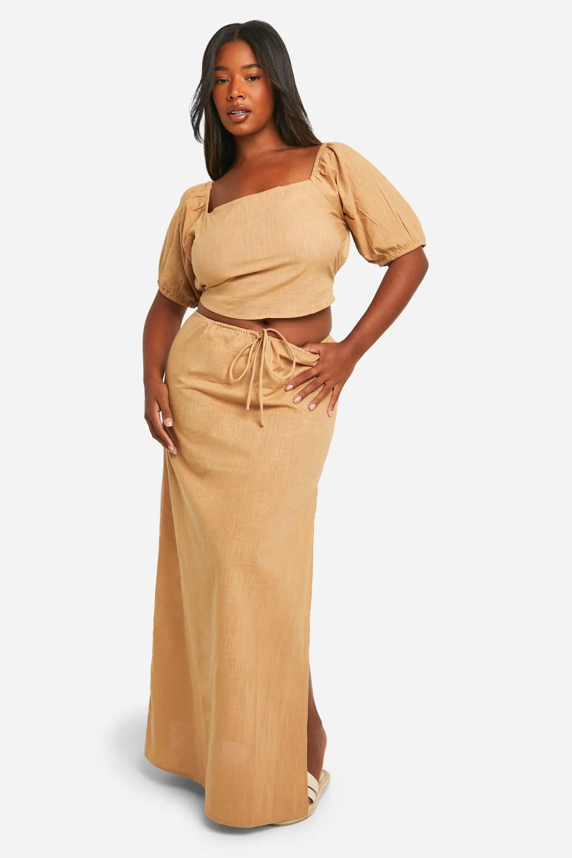 Plus Tie Back Detail Milkmaid Top