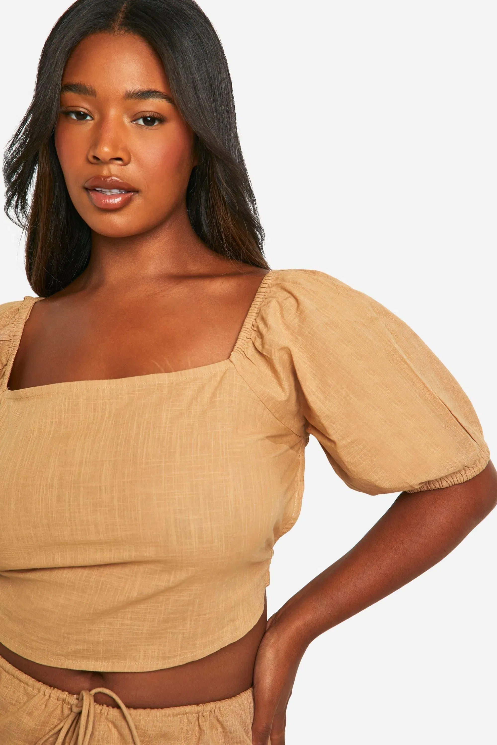 Plus Tie Back Detail Milkmaid Top