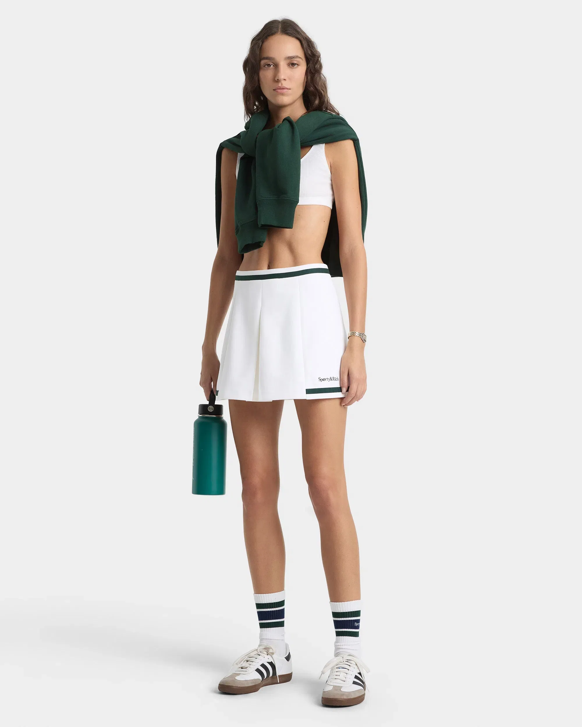 Serif Logo Mila Skirt - White/Forest