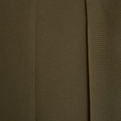 Khaki Belted Straight Leg Trousers
