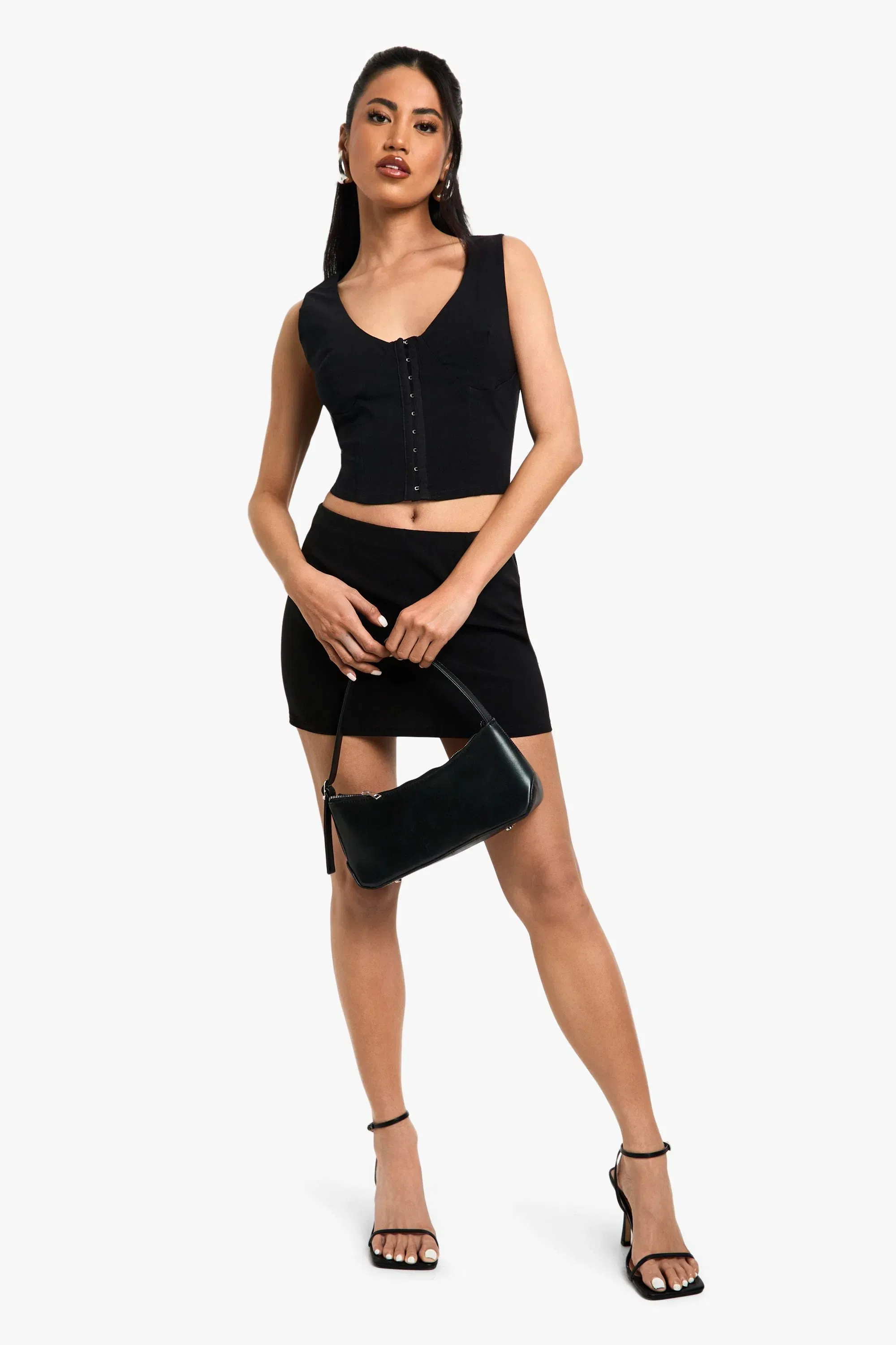 Bengaline Hook and eye Bust Detail Corset