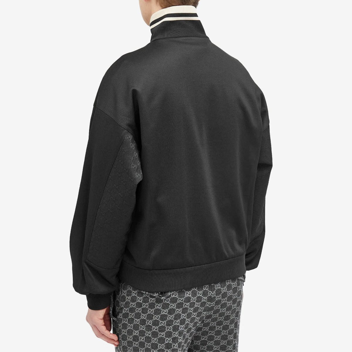 Gucci Men's Interlocking Logo Half Zip Sweat in Black